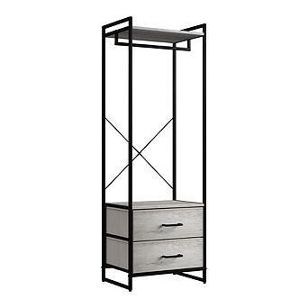 Sorbus Clothing Rack With 2 Drawers -wood Top, Steel Frame, And Fabric Drawers Storage Organizer