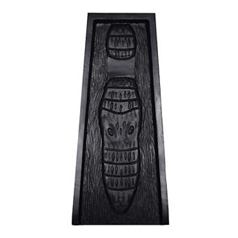 Black Alligator Crocodile Cast Aluminum Downspout Gutter 24 in Splash Block