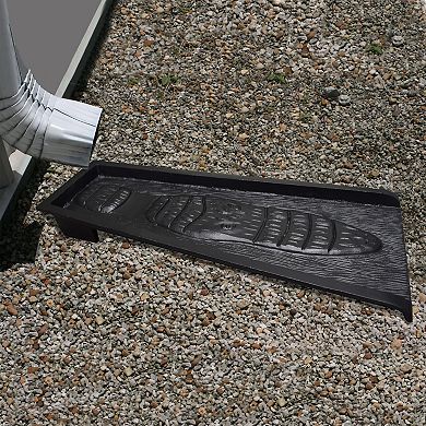 Black Alligator Crocodile Cast Aluminum Downspout Gutter 24 In. Splash Block