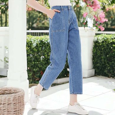 Women's Loose Tapered Crop Denim Pants