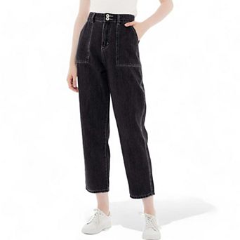 Women's Loose Tapered Crop Denim Pants