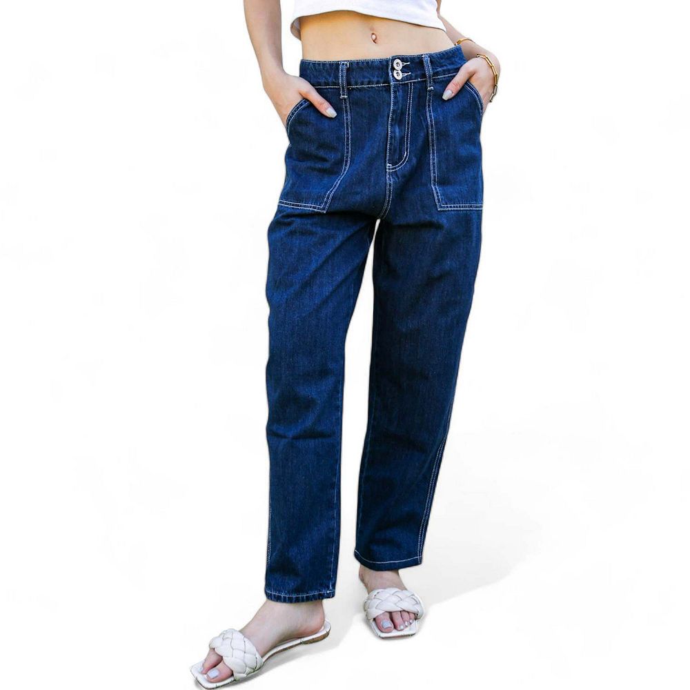 Women's Loose Tapered Crop Denim Pants