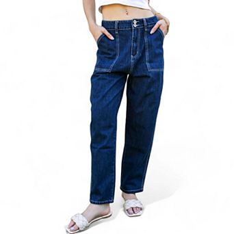 Women's Loose Tapered Crop Denim Pants