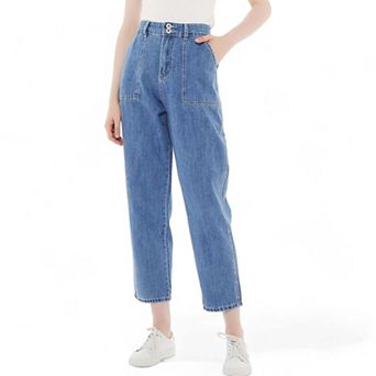 Women's Loose Tapered Crop Denim Pants