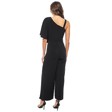 Women's Marina One-Shoulder Drape Cascade Jumpsuit