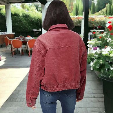 Women's Corduroy Collared Button Down Jacket