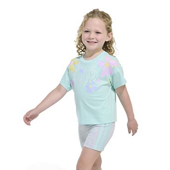 Baby & Toddler Girl adidas Floral Print Graphic Tee & Biker Shorts Set