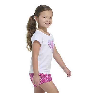 Baby & Toddler Girl adidas Cap Sleeve Graphic Tee & Allover Print Shorts Set