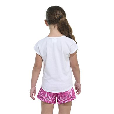 Baby & Toddler Girl adidas Cap Sleeve Graphic Tee & Allover Print Shorts Set