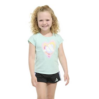 Toddler Girl adidas 2 pc Short Sleeve Top & Shorts Set