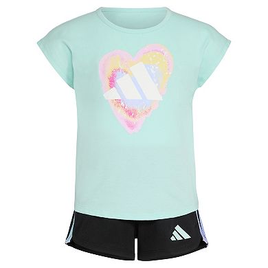 Toddler Girl adidas 2-pc. Short Sleeve Top & Shorts Set