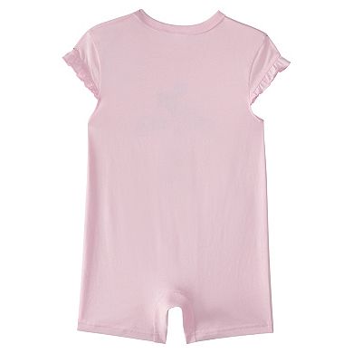 Baby Girl adidas Floral Logo Flutter Sleeve Romper