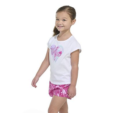 Girls 4-6 adidas Tie Dye Heart Tee and All Over Print Shorts Set