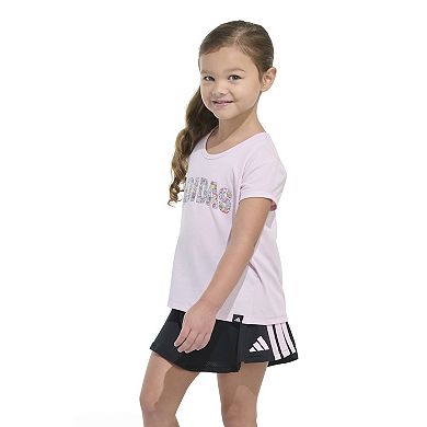 Girls adidas Pleated Tee and Flounce Skort Set