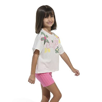 Girls adidas Tee and Bike Shorts Set