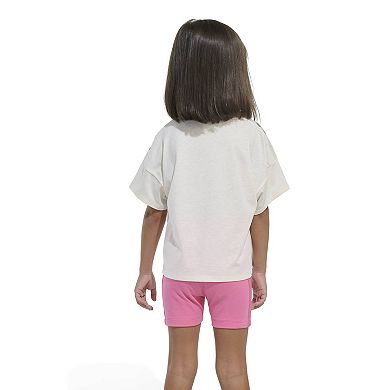 Girls adidas Tee and Bike Shorts Set