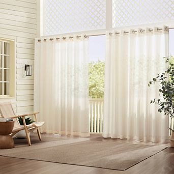 Elrene Home Fashions Carmen Sheer Extra Wide 114" Indoor/Outdoor Window Curtain