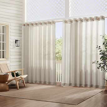 Elrene Home Fashions Carmen Sheer Extra Wide 114" Indoor/Outdoor Window Curtain