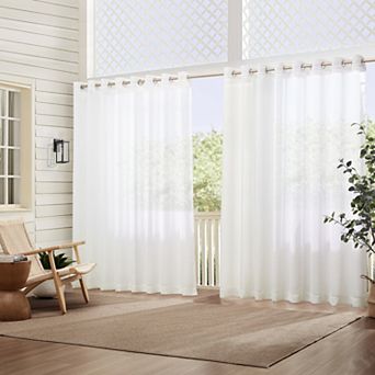 Elrene Home Fashions Carmen Sheer Extra Wide 114" Indoor/Outdoor Window Curtain