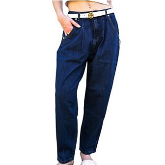 Women's Loose High Waist Denim Trousers