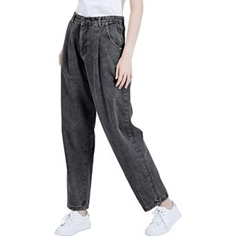 Women's Loose High Waist Denim Trousers