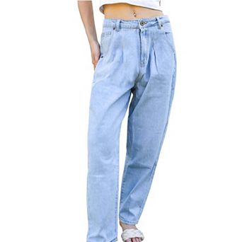 Women's Loose High Waist Denim Trousers