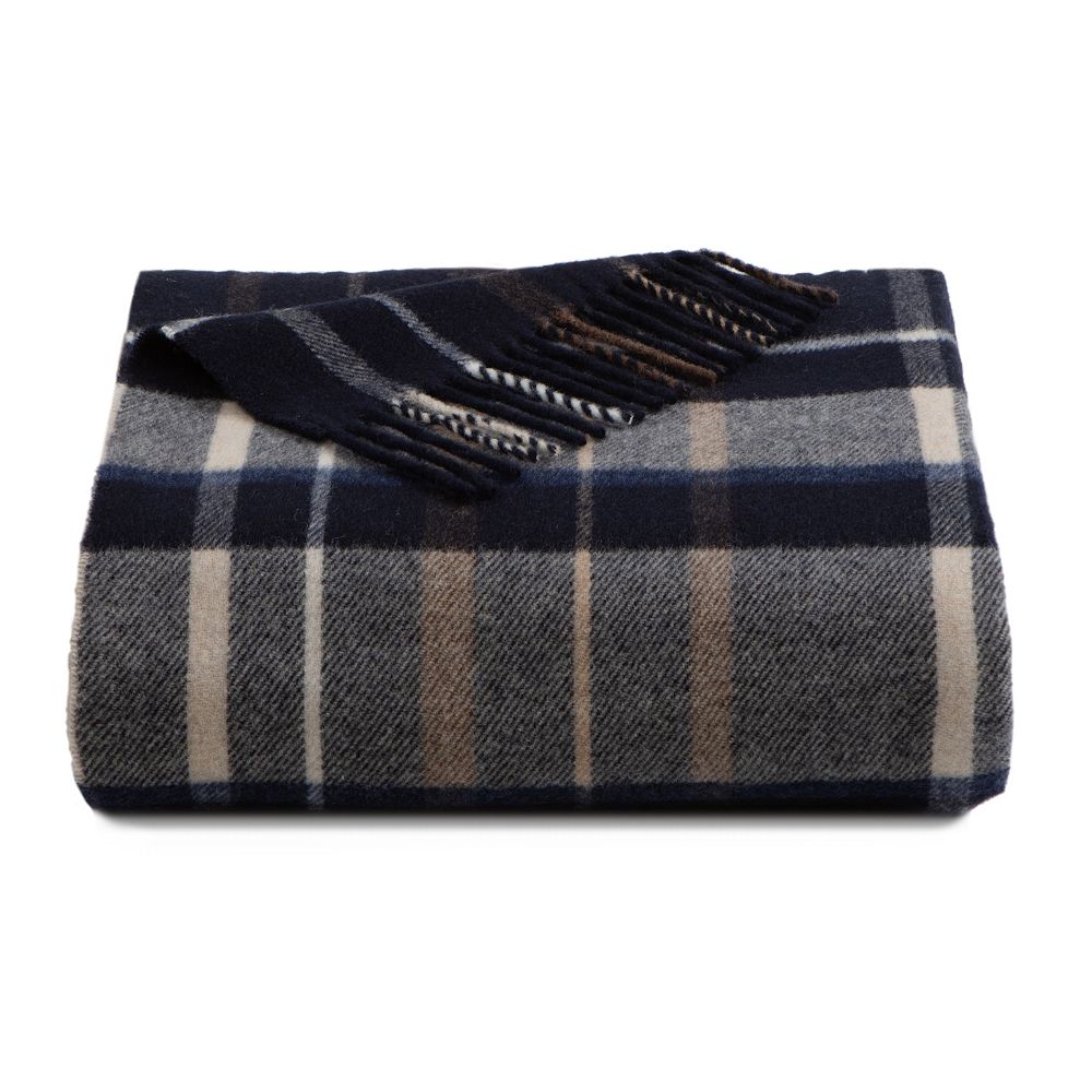 Italian Paisley Cashmere Wool Naturale Throw Blanket