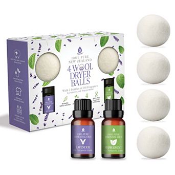 Pursonic Wool Dryer Balls Bundle - Includes Lavender & Peppermint Oils.