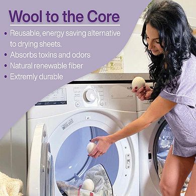 Pursonic Wool Dryer Balls Bundle - Includes Lavender & Peppermint Oils.