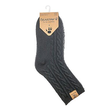 Women's Bearpaw 2-pk. Cable Textured Anklet Socks