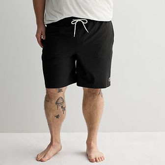 Big & Tall Trinity Coast Solid Black Swim Trunks