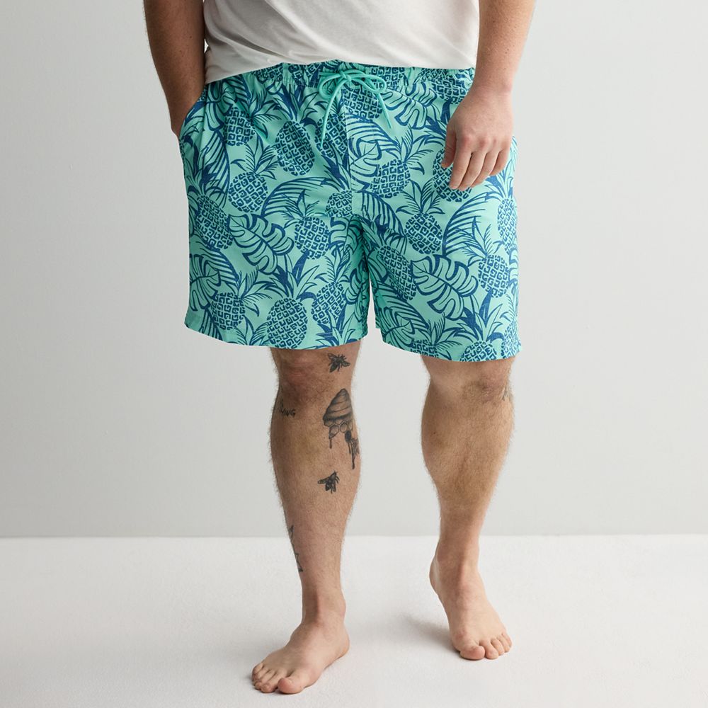 Big & Tall Naples Crescent Wave Swim Trunks