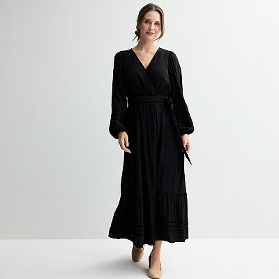 kohls black maxi dress SMALL Maternity Dress NEW a glow Knot Black Full Length Maxi Kohls  Pregnancy S 6