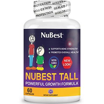 NuBest Tall, Height Growth Supplement For Ages 5+, For Non-Milk Drinkers, 60 Capsules