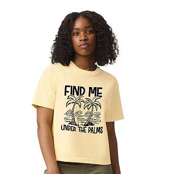Find Me Under The Palms Relaxed Fit Cropped Tee