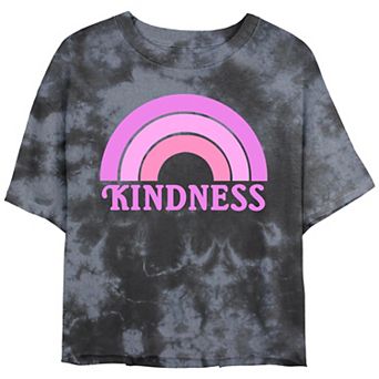 Juniors' Kindness Rainbow Cropped Graphic Tee
