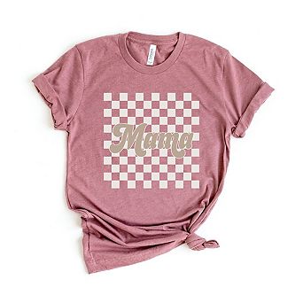 Retro Checkered Mama Short Sleeve Graphic Tee