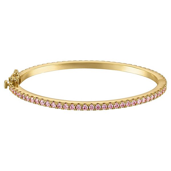 Junior Jewels Kids' 14k Gold Plated Cubic Zirconia Bangle Bracelet