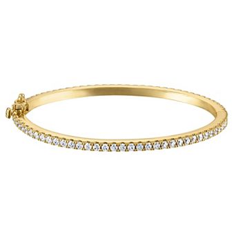 Junior Jewels Kids' 14k Gold Plated Cubic Zirconia Bangle Bracelet