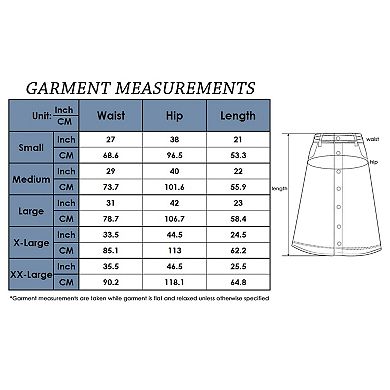 Women's Button Up A-line Vintage Skirt