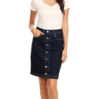 Women's Button Up A-line Vintage Skirt