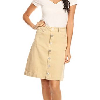 Women's Button Up A-line Vintage Skirt