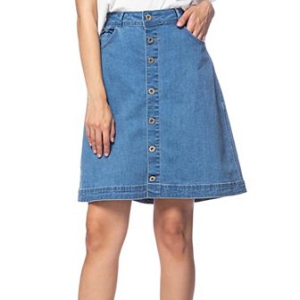 Women's Button Up A-line Vintage Skirt