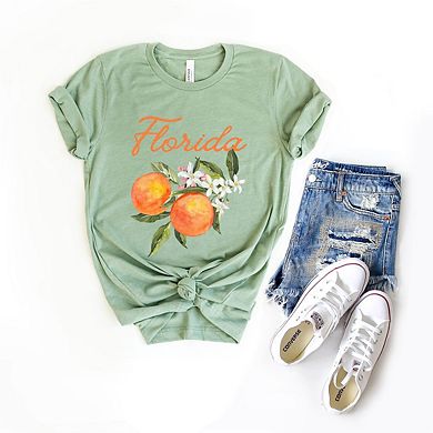 Florida Flower Colorful Short Sleeve Graphic Tee