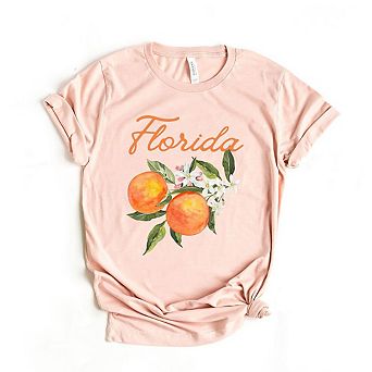 Florida Flower Colorful Short Sleeve Graphic Tee