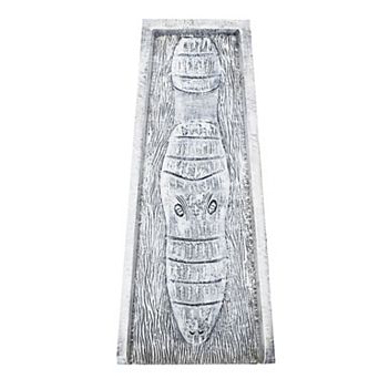White Alligator Crocodile Cast Aluminum Downspout Gutter 24 in Splash Block