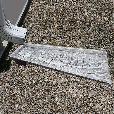 White Alligator Crocodile Cast Aluminum Downspout Gutter 24 In. Splash Block