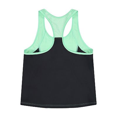 Girls 4-16 ZeroXposur Terrace Zip-Front Tankini Set with Shorts 3-Piece Swim Set