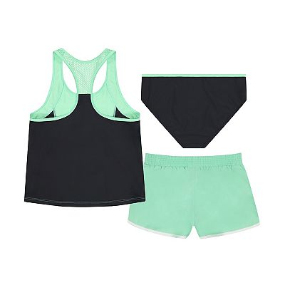 Girls 4-16 ZeroXposur Terrace Zip-Front Tankini Set with Shorts 3-Piece Swim Set