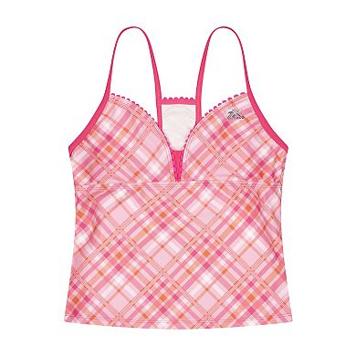 Girls 4-16 ZeroXposur Hopscotch Bobble Trim Tankini with Skirt 3-Piece Swim Set